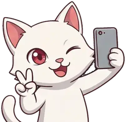Token Tails mascot taking a selfie